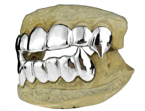 925 Sterling Silver Vampire Fangs Custom Grillz