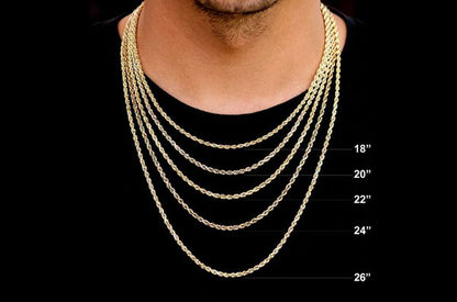 1.5MM Rope 14k Solid Gold Chain