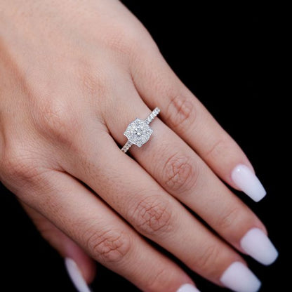 1.00ctw Double Layer Under Heart - Diamond Engagement Ring - All Natural