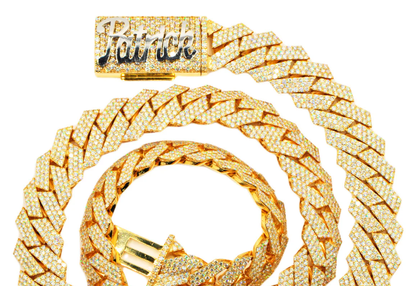 Custom 14k Gold 124.56ctw Diamond Cuban Chain. 33" Length