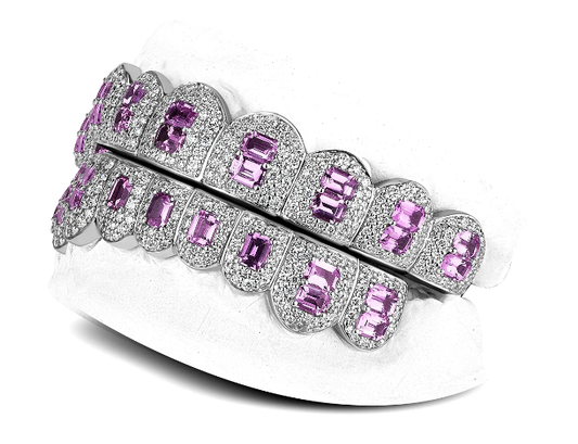 JDTK-G4060-Honeycomb Prong/ Pink Emerald Cut