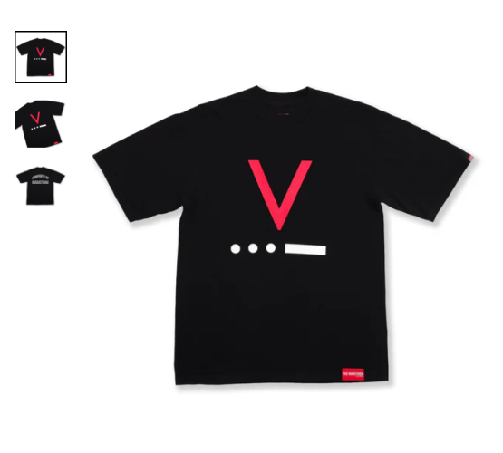 V FOR VICTORY CODE T-SHIRT - CARBON WASHED BLACK