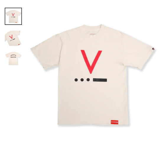 V FOR VICTORY CODE T-SHIRT - CARBON WASHED BLACK