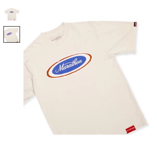 MARATHON EMBLEM T-SHIRT - BONE/ROYAL