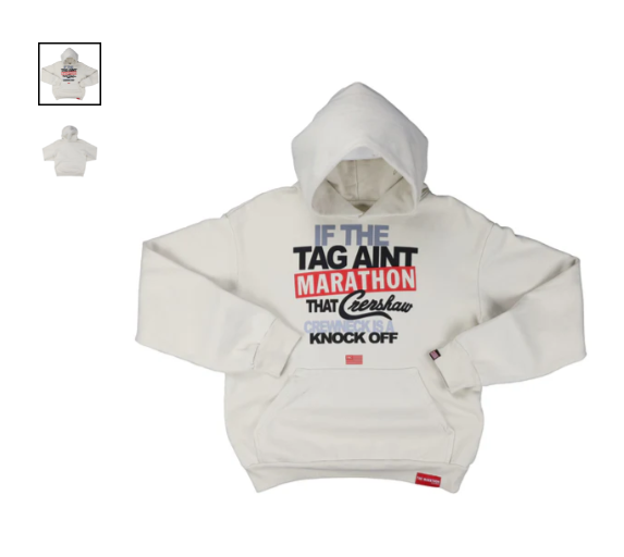 TAG AIN’T MARATHON HOODIE - BONE