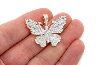6 Stone Cross Diamond Pendant 14k Solid Gold 3.00ctw