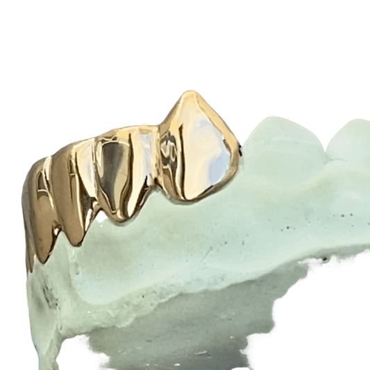 Real 10K Gold Vampire Teeth Fangs Custom Grillz