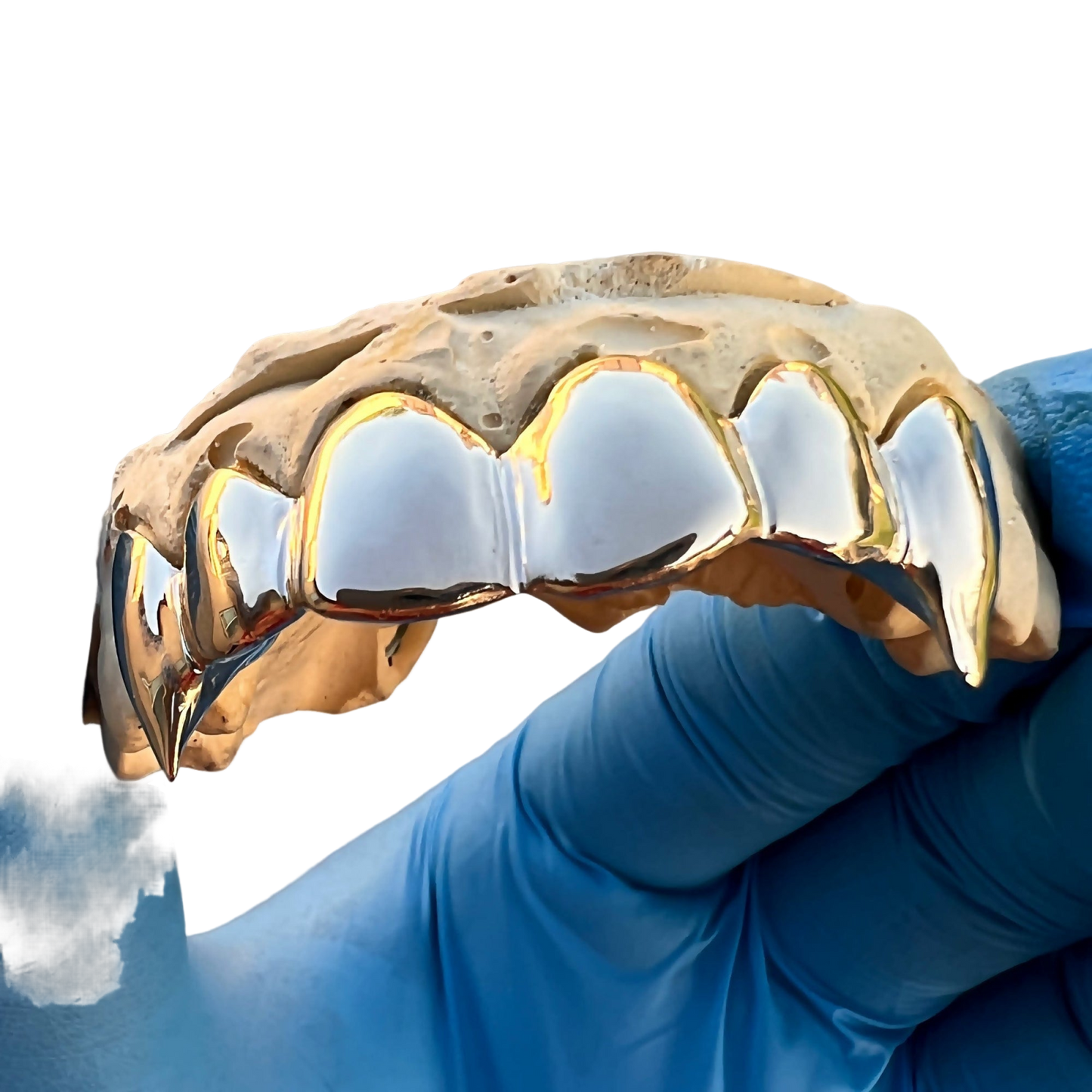 Real 10K Gold Vampire Teeth Fangs Custom Grillz