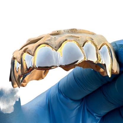 Real 10K Gold Vampire Teeth Fangs Custom Grillz